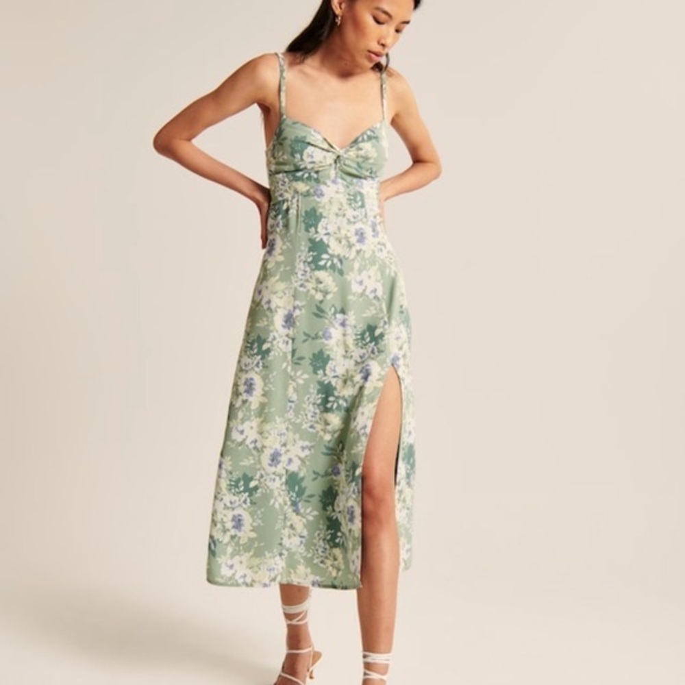 Abercrombie Twist-Front Midi Dress